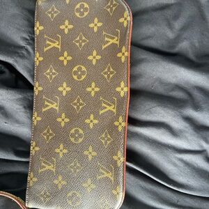 Louis Vuitton Brown and Gold Monogram Pouch